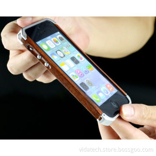 Wood and Aluminum Metal Bumper Case Cover for iPhone 5/5s, Factory